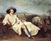 TISCHBEIN, Johann Heinrich Wilhelm Goethe in The Roman Campagna iuh oil painting
